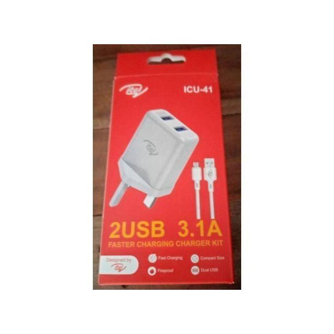 Brand New itel 2USB Faster Charging Charger Kit