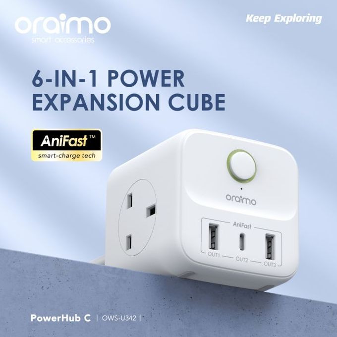 Brand New Oraimo 6-In -1 Power Expansion Cube Extension Charger