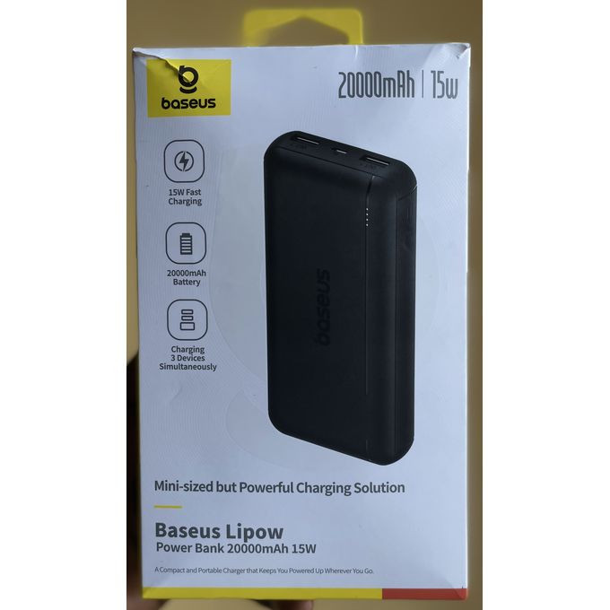 Brand New Baseus Lipow Power Bank 20000mAh 15W Type C IN/OUT