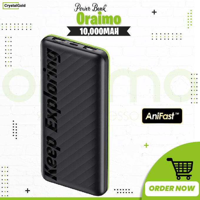 Brand New Oraimo OPB-P118D 10000mAh Power Bank Dual Fast Charging, Anifast