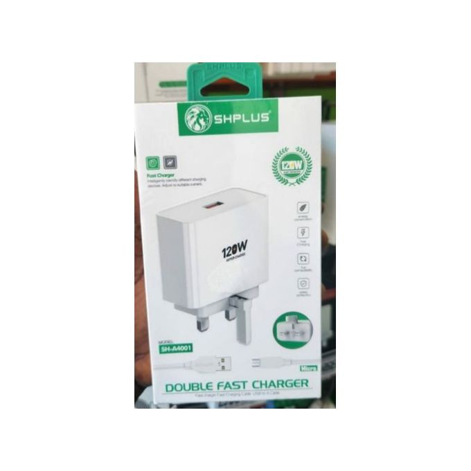 SHPLUS 120W HYPER DOUBLE FAST CHARGER FOR ALL ANDROID PHONES